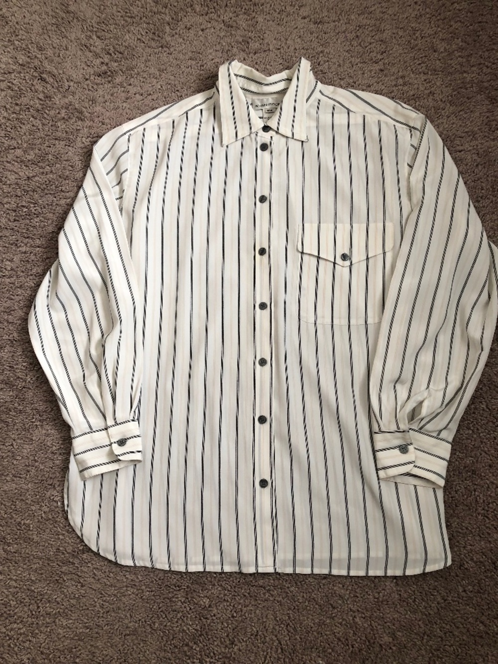 Evan Picone Plus Size 18W Women’s Blouse Pinstriped Long Sleeve